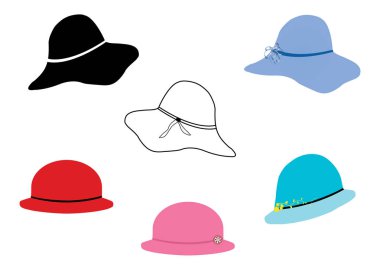ladies accessort hats clipart