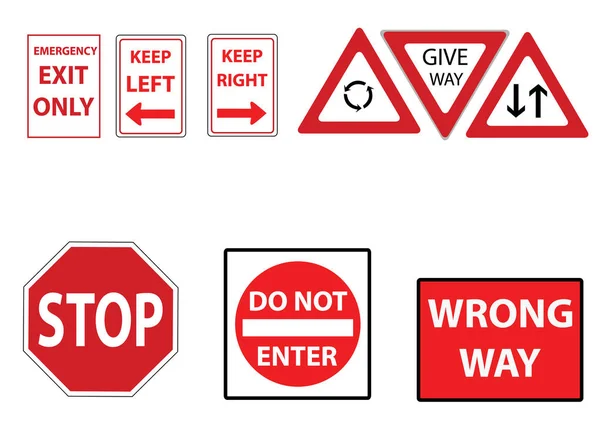 Street signs in red — Stock Vector