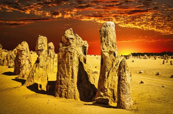 Pinnacles une attraction naturelle du parc national Nambung — Photo