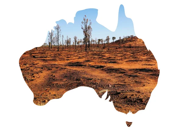 Australia mappa con vista sull'entroterra — Foto Stock