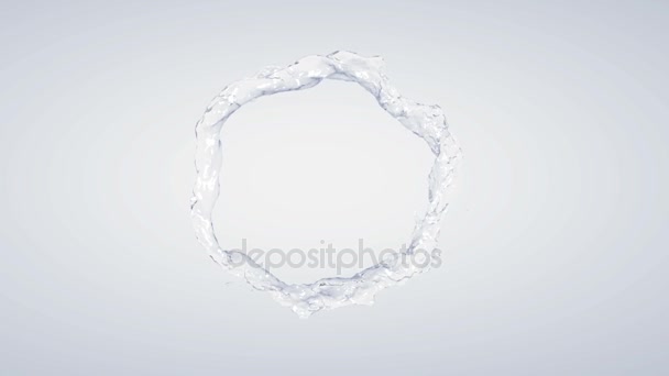 Water ring op blauw — Stockvideo