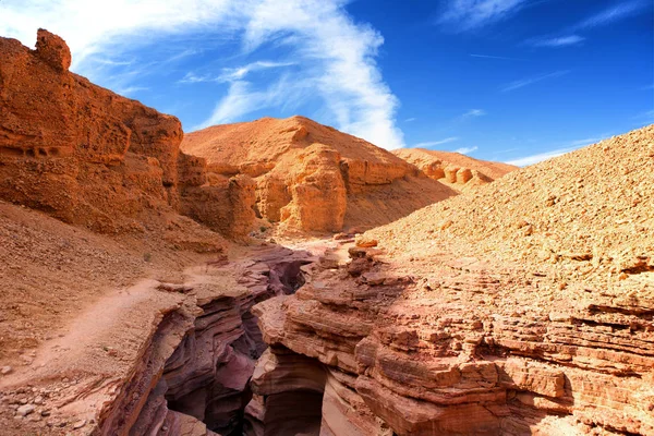 L'attraction géologique du canyon rouge dans les monts Eilat, Isr — Photo