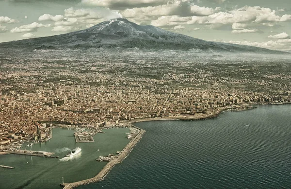Catania luchtfoto (Hdr) — Stockfoto