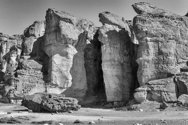 Solomons Pillars in Israel (B & W) — Stock Photo, Image