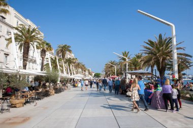Split, Hırvatistan - 14 Nisan 2017: Turist wal ile gezinti