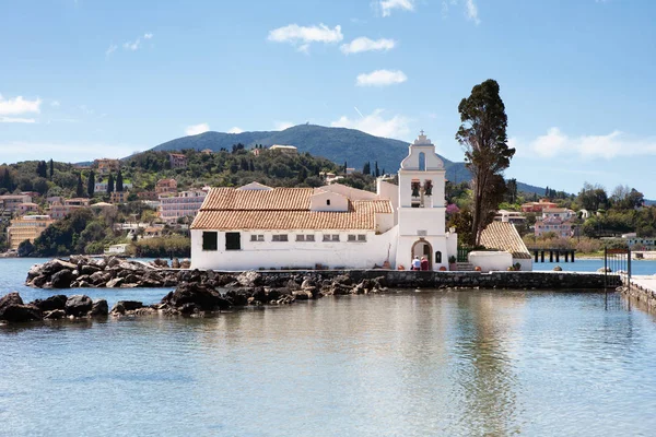 Het Klooster Van Panagia Vlacherna Van Panayia Uit Kust Corfu — Stockfoto