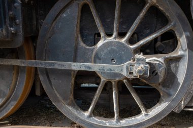 Teknoloji sanat arkaplanı için buhar motoru tekerleği ayrıntıları