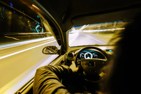 Driving at night. — Stock Photo, Image