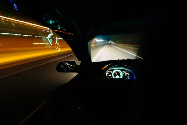 Driving at night. — Stock Photo, Image