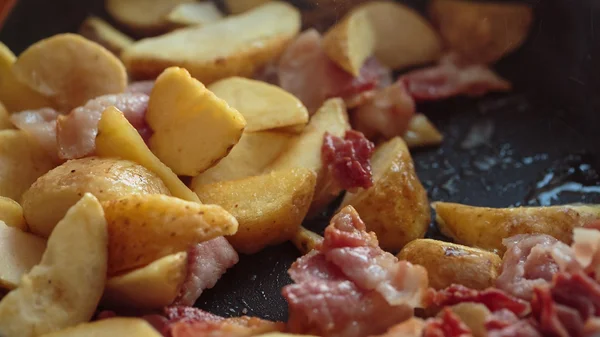 Potato fried and bacon — Stock Photo, Image