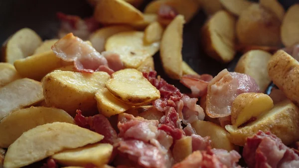Potato fried and bacon — Stock Photo, Image