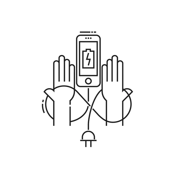 Smartphone opladen pictogram — Stockvector