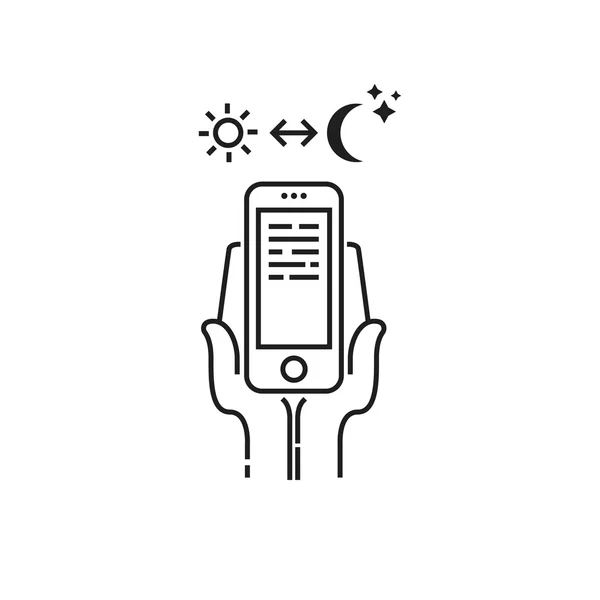 Afhankelijkheid van smartphone-pictogram — Stockvector