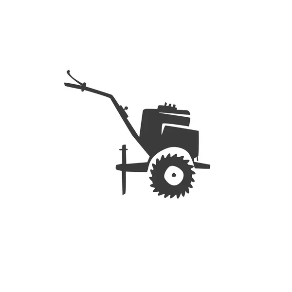 Divertido pie detrás del icono del tractor — Vector de stock