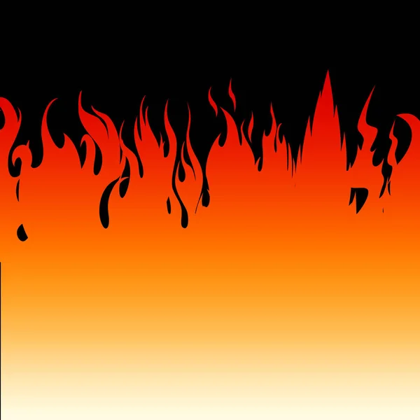 Llamas de fuego sobre un fondo negro — Vector de stock