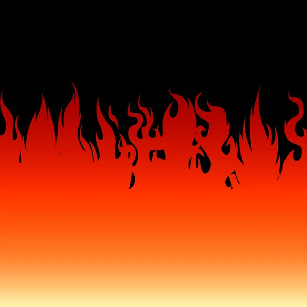 Eld lågor på en svart bakgrund — Stock vektor