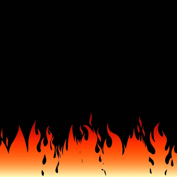 Огонь пламени на черном фоне — стоковый вектор