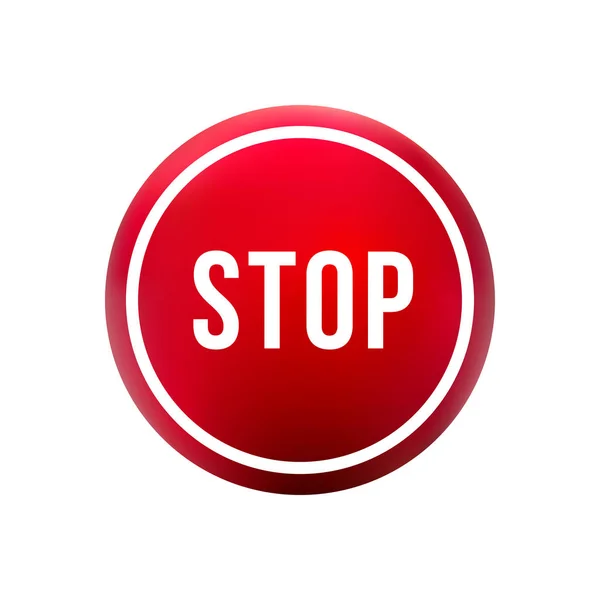 Botón rojo redondo stop — Vector de stock