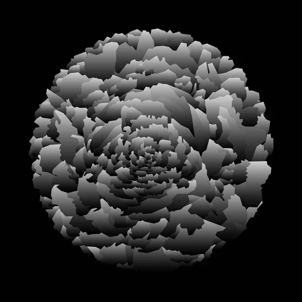 Sphère abstraite noir et blanc — Image vectorielle