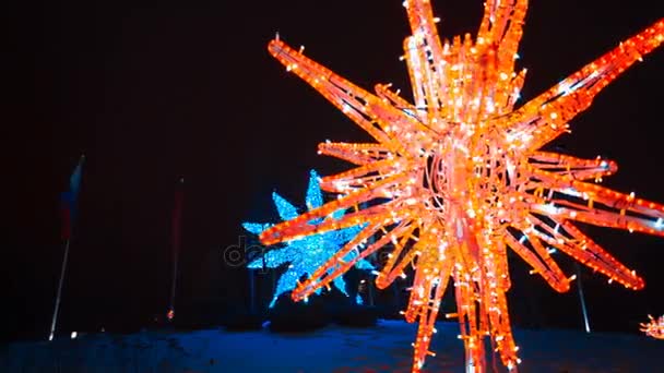 Abstract snowflake illumination. — Stock Video