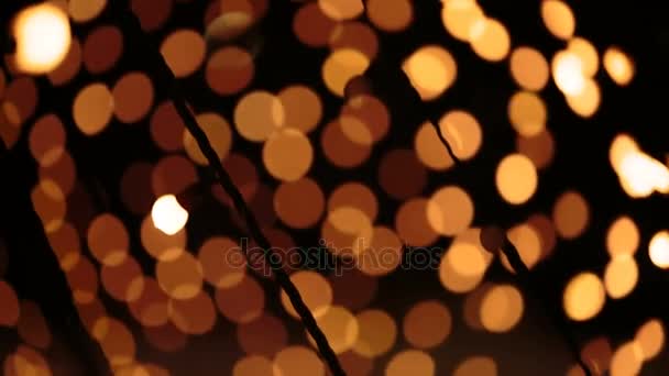 Noel ışıkları sarı — Stok video