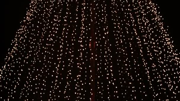 Luzes de Natal amarelas — Vídeo de Stock