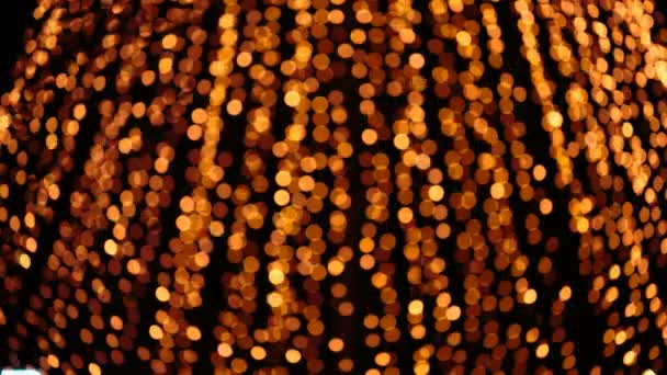 Luzes de Natal amarelas — Vídeo de Stock