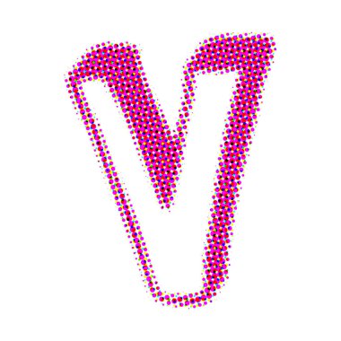 Gölgeler noktalarından harf V.