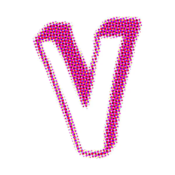 Letter V from points with shadows. — Stock Photo, Image