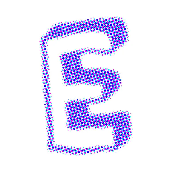 Letter E from points with shadows. — Stock Photo, Image