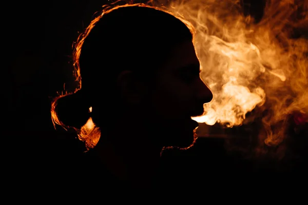 Mans head in the smoke — Stock Photo, Image