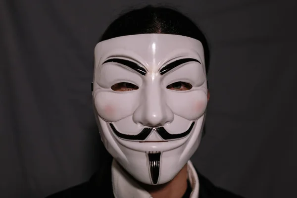 V 字仇杀队 》 面具的家伙盖伊 · 福克斯之匿名花式 Cosplay. — 图库照片