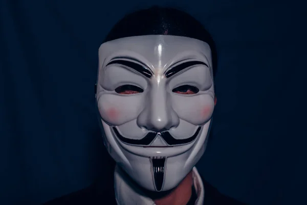 V para Vendetta Mascara Guy Fawkes Anónimo fantasía Cosplay . — Foto de Stock