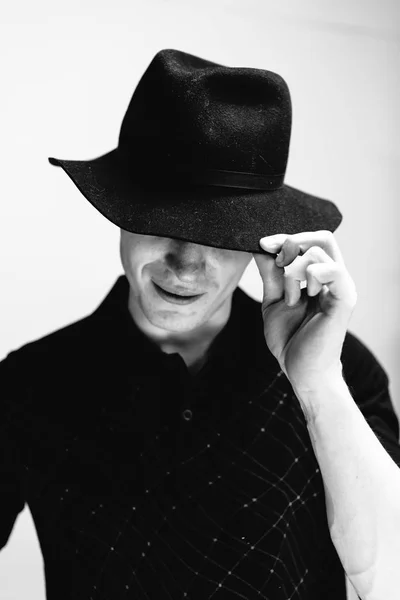 Man in an old hat — Stock fotografie