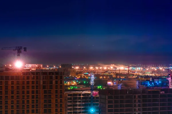 Saint Petersburg modern buildings at night. — Stock Photo, Image