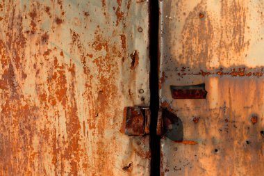 Renkli paslı metal duvar doku deseninin lekeli.