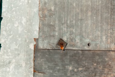 Renkli paslı metal duvar doku deseninin lekeli.