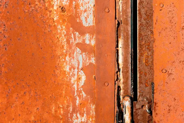 Rusty metalen wand structuurpatroon gekleurd. — Stockfoto