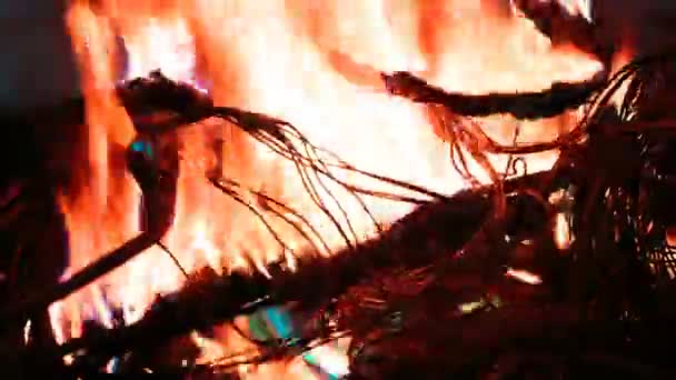 Palba drátu v ohni — Stock video