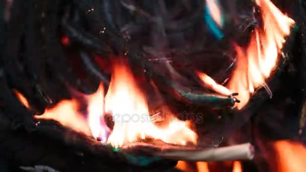 Filo di fuoco in fiamme — Video Stock