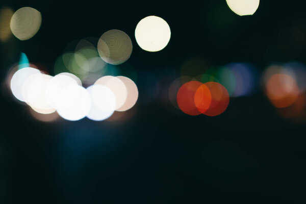 Abstract bokeh background. Lights of the night city