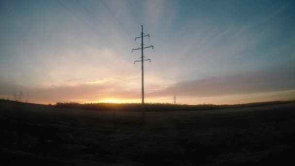 Puesta de sol en la ventana del coche — Vídeos de Stock