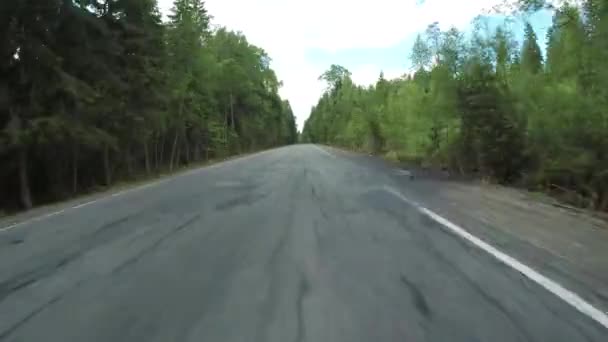 Yaz aylarında asfalt yollarda sürüş — Stok video
