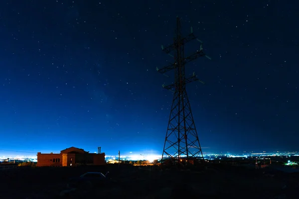 Star in the night sky over Yerevan, Armenia — Stock Photo, Image