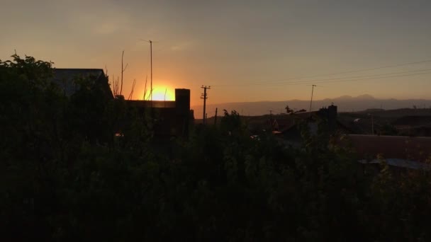 Sunset in the suburbs of Yerevan, Armenia — Stock Video
