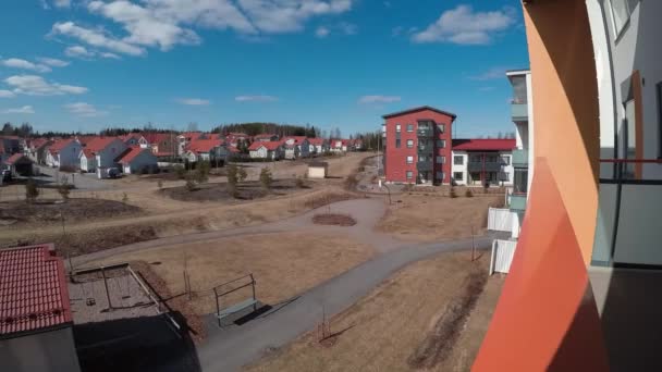 Panoramic Finnish houses timelapse — Stock Video