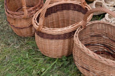 hasır sepetleri yakın çekim