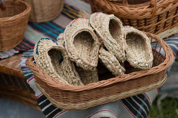 Bast shoes close-up — Stock Photo, Image