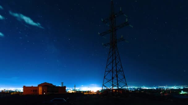 Movimento de estrelas no céu noturno de Yerevan. Arménia. timelapse vídeo . — Vídeo de Stock