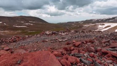 Bulut hareketi üzerinde dağ Alagöz, Ermenistan timelapse